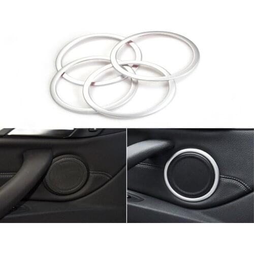 For BMW X1 F48 2016 2017 ABS Chrome Inner Car Speaker Audio Ring Trim 4pcs NEW