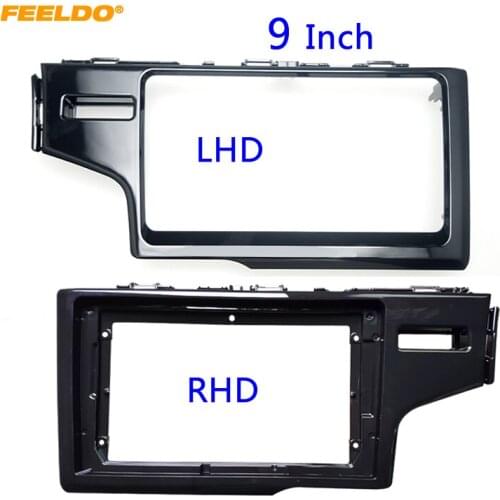 FEELDO Car Audio 9" Big Screen 2DIN Fascia Frame Adapter For Honda Fit (LHD/RHD,HK) Dash Fitting Panel Frame Kit #HQ3889