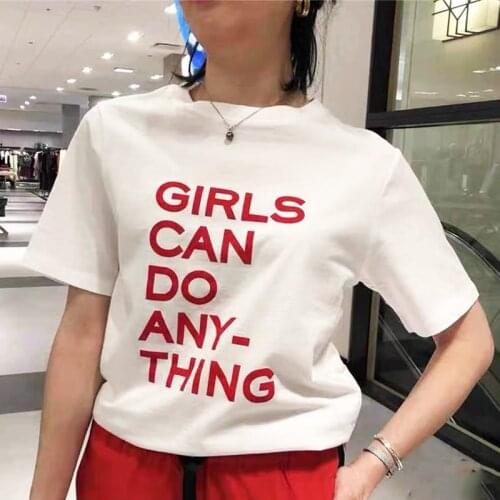 Rowling White Letter Graphic Print T-shirt Casual Logo Tees Women Cotton Round Neck Short Sleeve Sumemr Good Quality Tops 2021