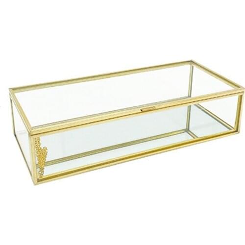 Geometric Glass Style Jewelry Box Table Container for Displaying Jewelry Keepsakes Home Decoration Plants Container