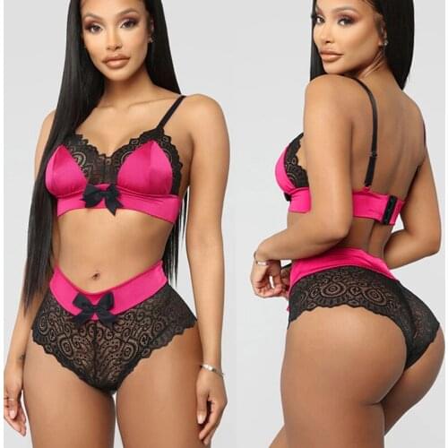 Hot Sexy Lingerie Set Summer Bikini Bras Retouch Bodys Bowknot Sling Bra Sexy Underwear Women Exotic Costumes Brief Sets Pyjamas