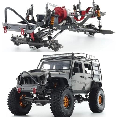 312mm Wheelbase CNC Aluminum Alloy Frame Chassis Kit with Metal Bumper for 1/10 RC Crawler Car SCX10 Rock Off Road Truck