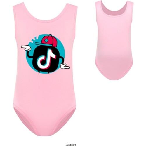 2-16Years Girl Swimsuit Tik Tok Print Bathing Suit 2021 New One-Piece Large Size Childrens Swimwear Girls Summer Bathing Suits