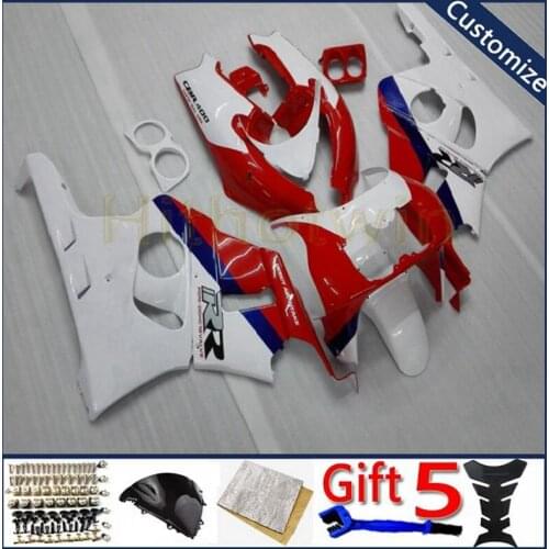 Motorcycle plastic cover For CBR400RR NC29 1990 1991 1992 1993 1994 CBR 400RR NC29 ABS plastic Fairings hull red white