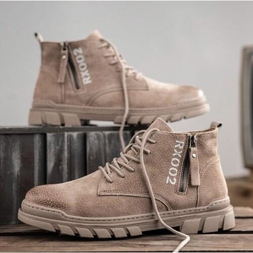Jumpmore Trendy Men Boots Casual Leather Boots Street Fashion Shoes Mens Shoes Size 39-44
