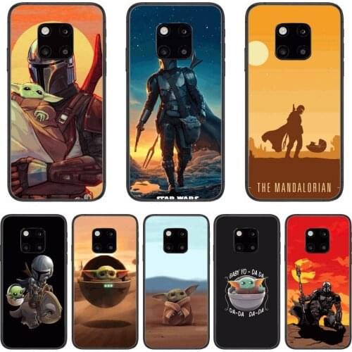Soft Colorful Phone Case Cute Baby Yoda Phone Case For Huawei mate 30 10 20 40 Lite Smart Z Pro Black Etui 3D Coque Painting H