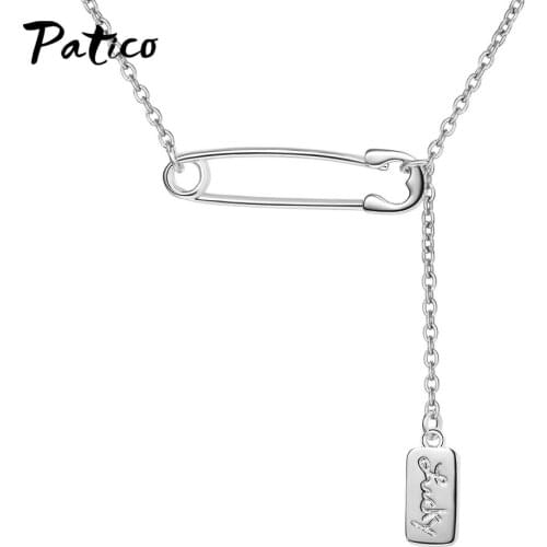 Real 925 Sterling Silver Pin Pendant Necklace for Fashion Women Girlfriend Clear CZ Zircon Paved Charms Silver Jewelry