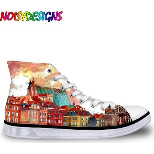 NOISYDESIGNS Casual Shoes Custom Painting Art Vintage Style Canvas Shoes Ladies Shoes Casual Breathable High Top Vulcanize Shoes