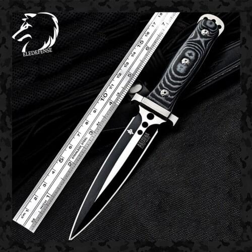 2021 New Straight Knives With Holster Mikta Handle Hunting Camping Blade Pocket Knife Military Self Defense Survival EDC Tool