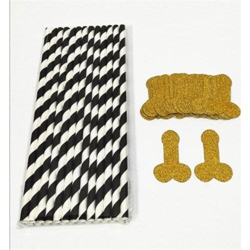 New 25pcs / set Hen Party Disposable Fun Funny Straw Wedding Decoration Bride Bath Bridesmaids Game Props Party Decoration-7