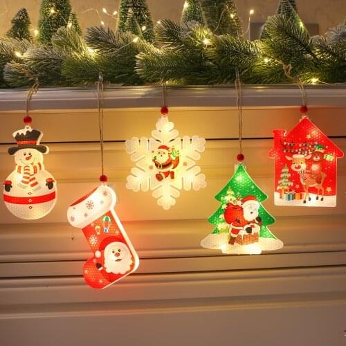 New Christmas Decorations LED Lights Christmas Tree Decorations Decorations, Painted Snowflakes Pendants