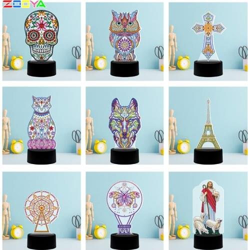 New Design 7 Colors Available Table Lamp Diamond Painting Led Light Diamond Embroidery Cross Stitch Rhinestone Mosaic Home Decor