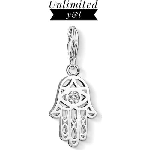 Hand of Fatima Charms Pendants for Women Men DIY Jewelry Making 925 Sterling Silver CZ Eye Accessories Fit Bracelet Necklace