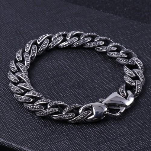 Simple 316L stainless steel bracelet Fashion trendy mens charm jewelry