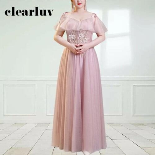 Appliques Pink Evening Gown DR1110 Spaghetti Strap Vestidos De Fiesta A-Line Floor-Length Party Dress Plus Size Elegant Vestidos