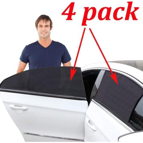 4 Pack Summer UV Protection Car Front Rear Side Window Sun Shade Anti-mosquito Car Sunshade Net Mesh Curtain For Sedan SUV MPV