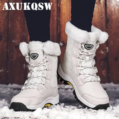 Warm Ankle Boots Shoes 2020 waterproof Winter Boots Hiking Shoes Winter Snow Boots Comfort Casual Lace-Up Platform Boots Shoes