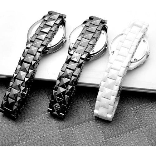 YS-39535 Universal Ceramic Watch Case,Black / White Full Ceramic Watch Case Watch band Accessories for DIY Watchmaker