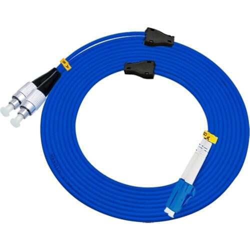 Indoor Armored 10Meters LC/PC-FC/PC,3.0mm,Singlemode 9/125,Duplex,LC/FC Optical Fiber Patch Cord Cable,LC to FC