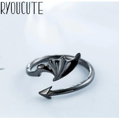 Bohemian Big Real Silver Color Wing Rings for Women Jewelry Punk Vintage Antique Finger Engagement Ring Party Gift