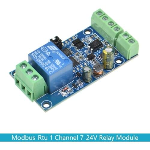 Modbus-Rtu 1 Channel 7-24V Relay Module Switch Modbus RTU 4 Channel Relay Output 12V Switch Input 485 Communication TTL Pin He