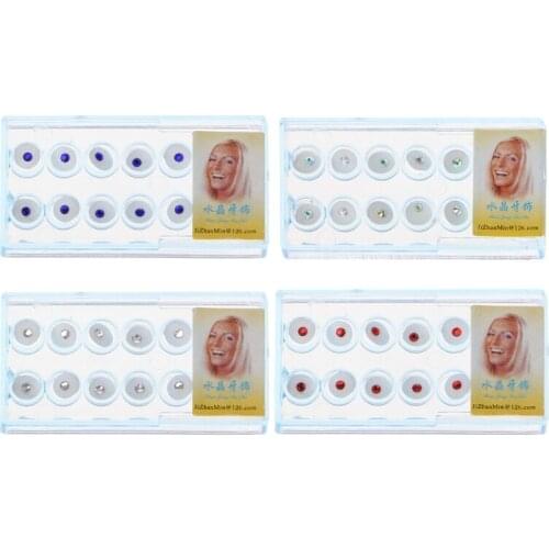 10pcs/Box 2mm Dental Colorful Crystal Tooth Fashion Jewelry Gem Decor with Box