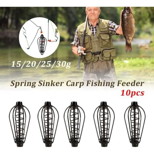 10pcs Metal Spring Sinker Carp Fishing Feeder 15g 20g 25g 30g Fishing Feeder 6 Wire Method Swim Feeders Fishing Tackle Tools