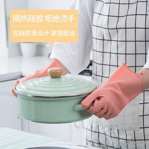 10pcs Dishwashing Gloves Food Grade Silicone Cat Multi-function Cleaning Magic Gloves Insulation Rubber Waterproof Scrub Gloves