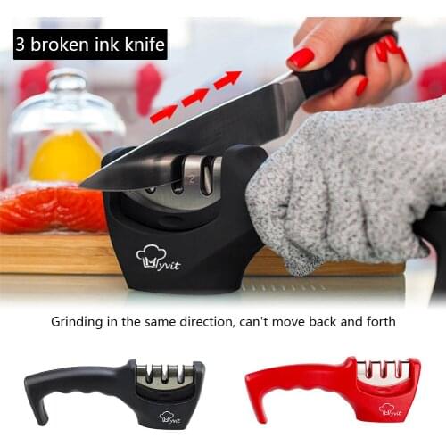 Knife Sharpener 3 Stages Professional Kitchen Sharpening Stone Grinder Knives Whetstone Tungsten Diamond Ceramic Sharpener Tool