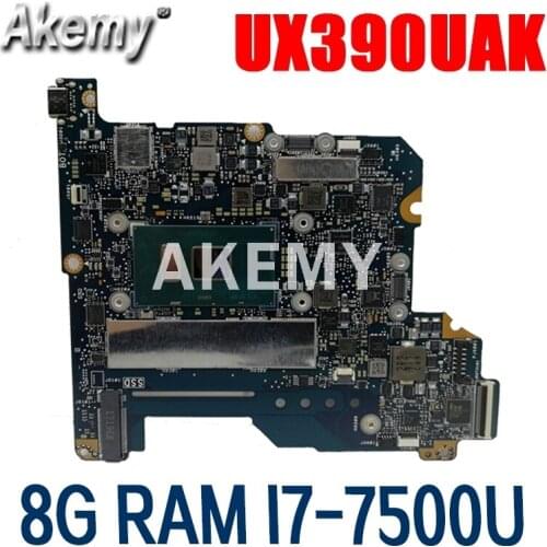 Akemy UX390UAK Motherboard For ASUS UX390U UX390UA UX390UAK Laotop Mainboard with I7-7500 CPU 8G RAM