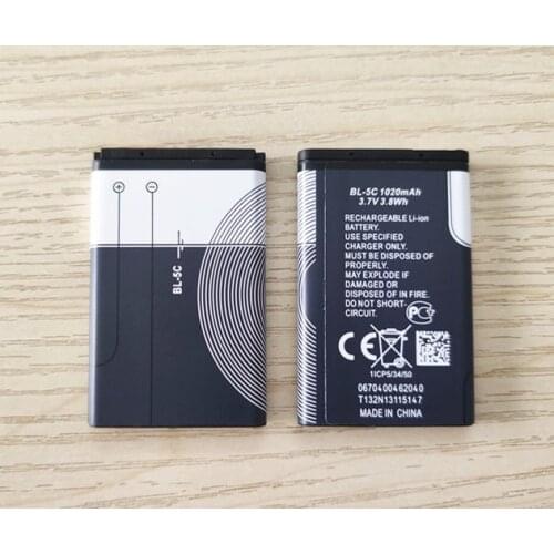 AZK 2PCS/LOT 1020Mah BL-5C Battery For Nokia 2610 2600 2300 6230 6630 n70 n71 C2-01 1108 1110 1112 6230i BL5C BL-5C BL 5C