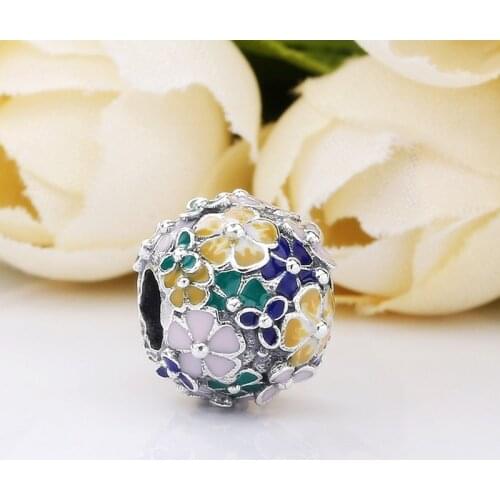 Free Shipping Authentic 925 Sterling Silver Classic Flower Arrangement Charms Fit Original Bracelet For Women DIY Jewelry Beads