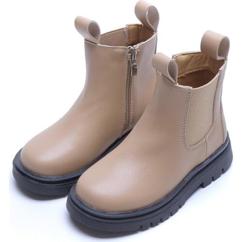2020 children autumn Martin boots princess elegant solid color soft sole Microfiber leather boots high-top girls fashion shoes