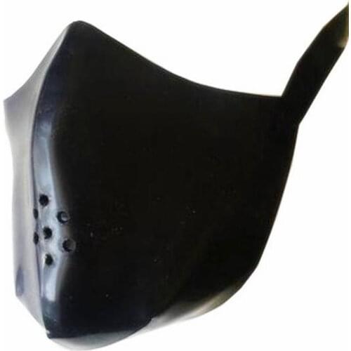 Black Latex Hood Mask Adjustable breathing Rubber Mask for Party cosplay