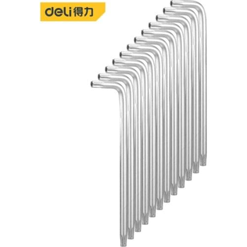 Deli L-Type Double End Allen Hex Key Hexagon Wrench Set T25 Torx Head Spanner Hexagonal Hand Tool Flower Head Wrench Screwdriver
