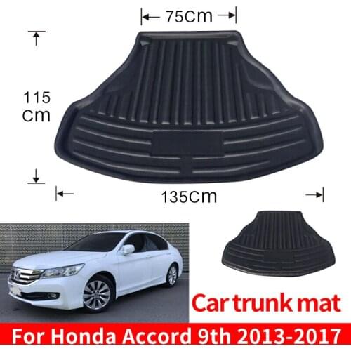 Trunk Mats Car Rear Trunk Storage Mat Cargo Tray Waterproof Floor Sheet Carpet Mud Protective Pad For Honda Accord 9th 2013-2017