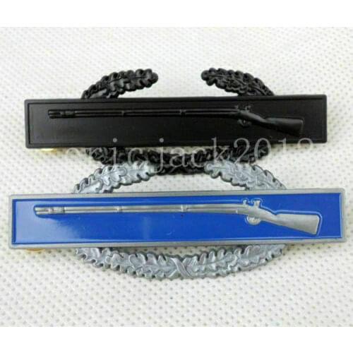 TWO US Army Metal Subdued Combat Infantry Badge Qualification Brooch Military armyshop2008