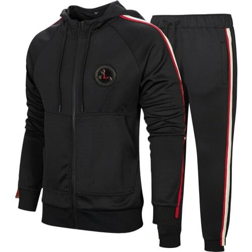 Running suit mens spring and autumn sportswear 2020 hoodie sports and leisure two piece suit Mens Sporting Suits