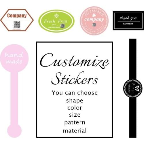 100pcs Logo Seal Sticker Customized QR Code Advertising Business Transparent Kraft Paper Bag Box For School Warnings Wedding