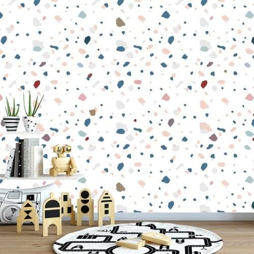 Bacal 3D White Simple spot Drawing Wallpaper Mural for Living room Bathroom Canbinet Baground Removable 3D Wall paper Home Decor