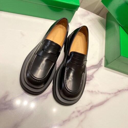 2021 summer new bv womens shoes Lefu shoes thick soled high fashion British Korean womens single shoes high end womens shoes