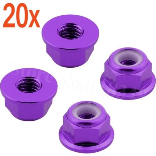 Wholesale 20Sets/Lot 4pcs/set HSP Baja 102049 (02190) Aluminum Nylon Nut M4 For 1/10 4WD RC Car Upgrade Parts