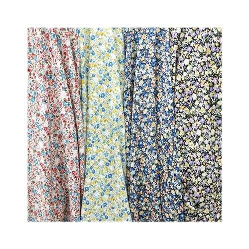 Floral Printed Korean silk dress pants shirt short skirt light and vertical clothing fabric