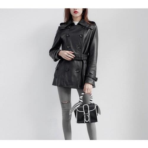 Genuine Free shipping,Women leather slim jacket.plus size female sheepskin coat Suede,fashion style leather jackets.sales