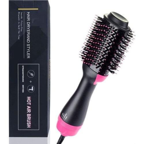 Hair Dryer Brush 3-in-1Hot Air Straightener Curler Function Hair Styler Anti-Scald Perfect Hot Air Brush for Women
