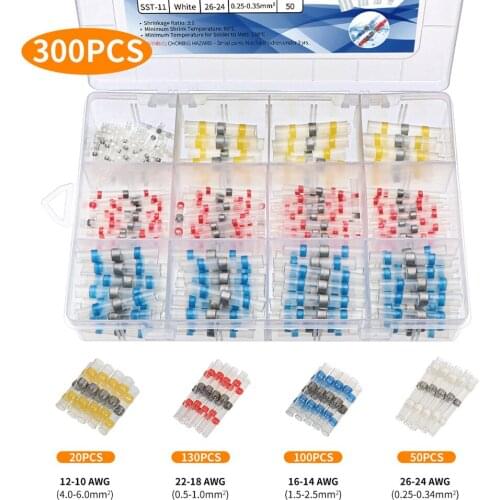 1set Solder Seal Quick Wire Connector Heat Shrink Butt Electrical Waterproof Car Kit Sleeve Connect Insulated Tube Para Terminal