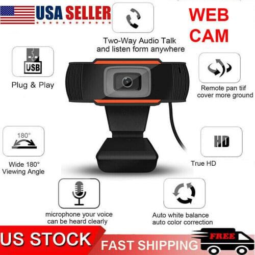 Hot Sale 30 degrees rotatable 2.0 HD Webcam 1080p 720P USB Camera Video Recording Web Camera with Microphone For PC Computer new