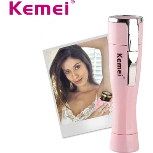 Kemei Mini Lady Epilator Battery Hair Remover Travel Essentials Female Razor Depilatory for Women Portable Electric Shaver 40D