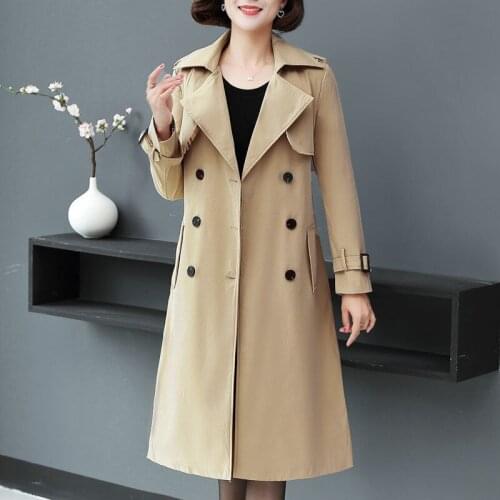 Brand New Women Loose Oversize Double-Breasted Long Trench Coat Female Lapel Korean Windbreaker Spring Autumn Outwear