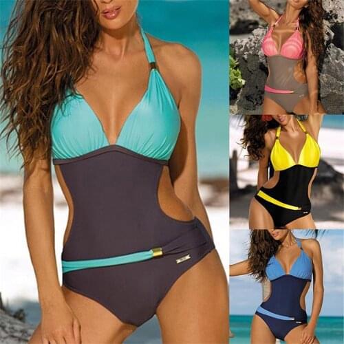 Women Swimsear 2021 Summer Sexy Patchwork Wide Strap Push Up Bikini Fashion Colorful Splicing Swimsuit Bathing Suits